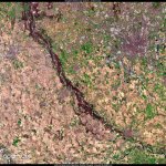 Area intorno a Pavia, tra Piemonte e Lombardia, che mostra lo stato di siccità al 22 marzo 2022 - Foto tratta dal sito Copernicus